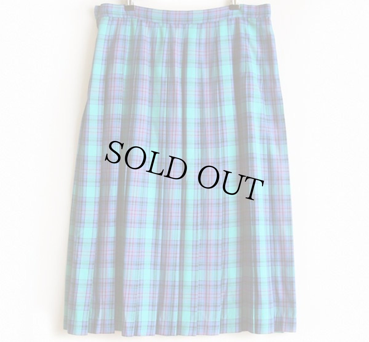 画像2: 70s USA製 PENDLETONペンドルトン チェック レーヨン プリーツスカート 12 (2)