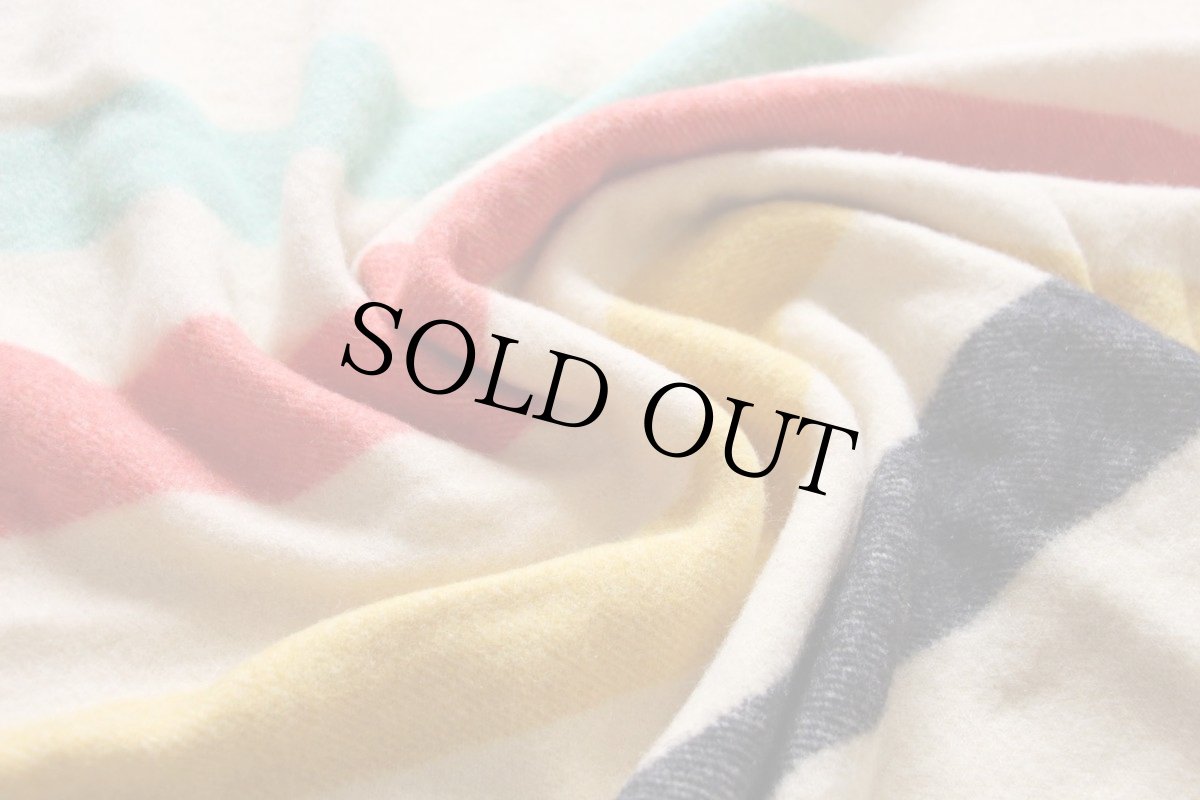 画像4: 50s Golden Dawn マルチボーダー ウール ブランケット (4)