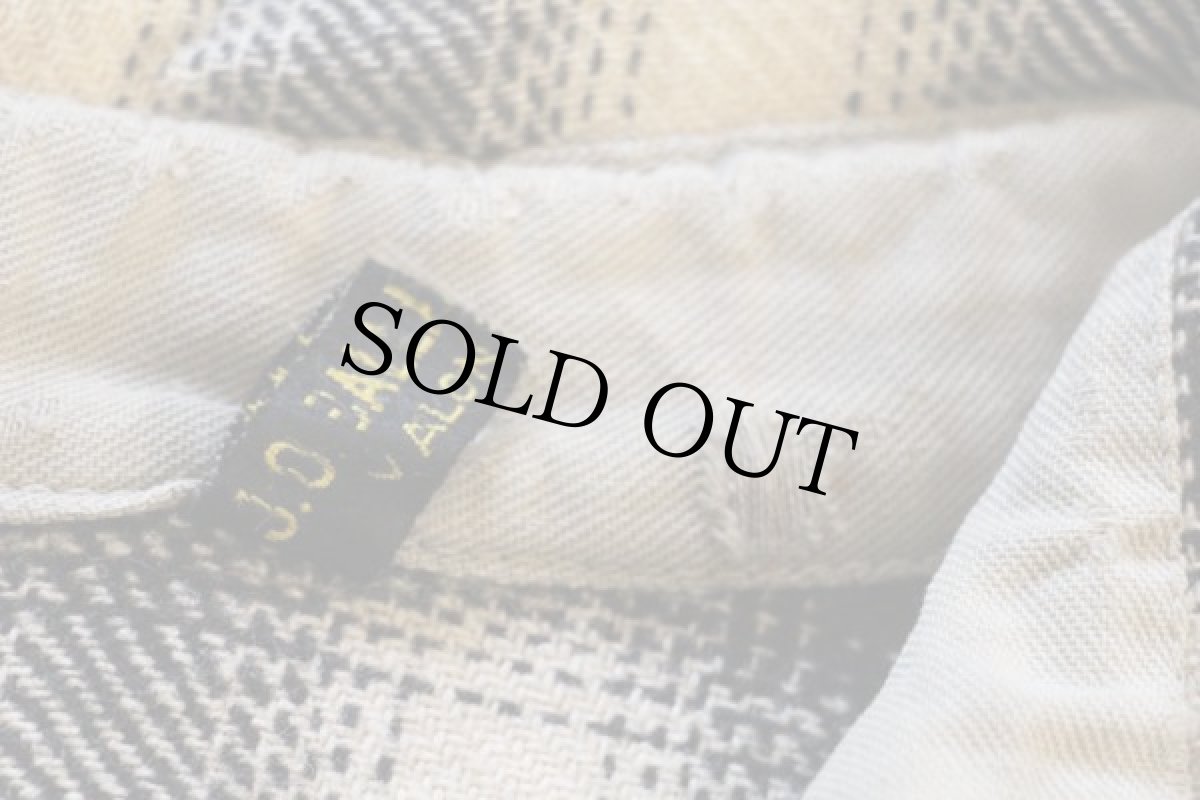 画像4: 40s J.O.BALLARD チンスト付き チェック ウールシャツ (4)