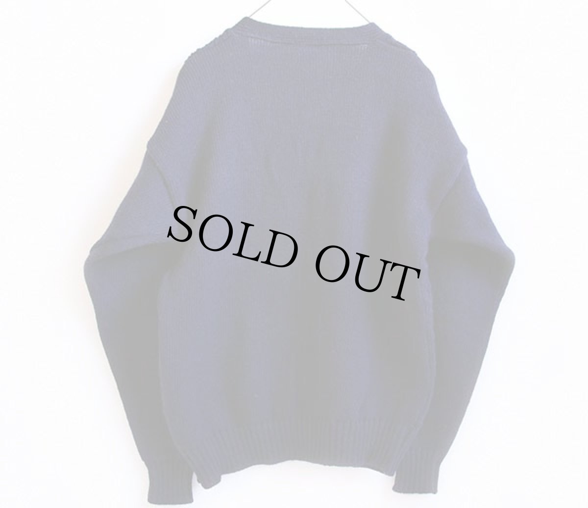 画像2: 英国製 laura ashleyローラアシュレイ ウールニット カーディガン 紺 (2)