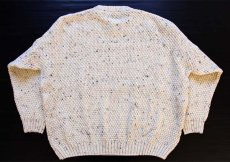 画像2: スコットランド製 highland home ケーブル編み ネップ入り ウールニット セーター ナチュラル XL★フィッシャーマン (2)