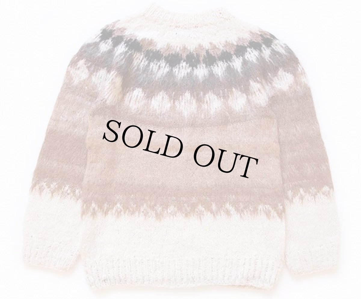 画像2: ボリビア製 CFSF 丸ヨーク ノルディック柄 アルパカ ハンドニット セーター M-S (2)