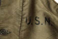画像3: 40s 米軍 U.S.NAVY N-1 デッキパンツ オリーブドラブ M★オーバーオール (3)
