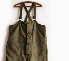 画像1: 40s 米軍 U.S.NAVY N-1 デッキパンツ オリーブドラブ M★オーバーオール (1)