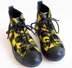 画像1: 未使用★CONVERSEコンバース×Woolrichウールリッチ ウール サイドゴア バッファローチェック 黄×黒 (1)