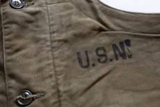 画像3: 40s 米軍 U.S.NAVY N-1 デッキパンツ オリーブドラブ M★オーバーオール (3)