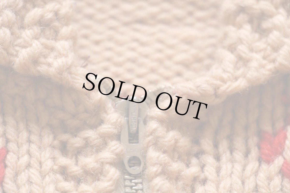 画像4: 60s カウボーイ柄  ウール カウチンセーター (4)