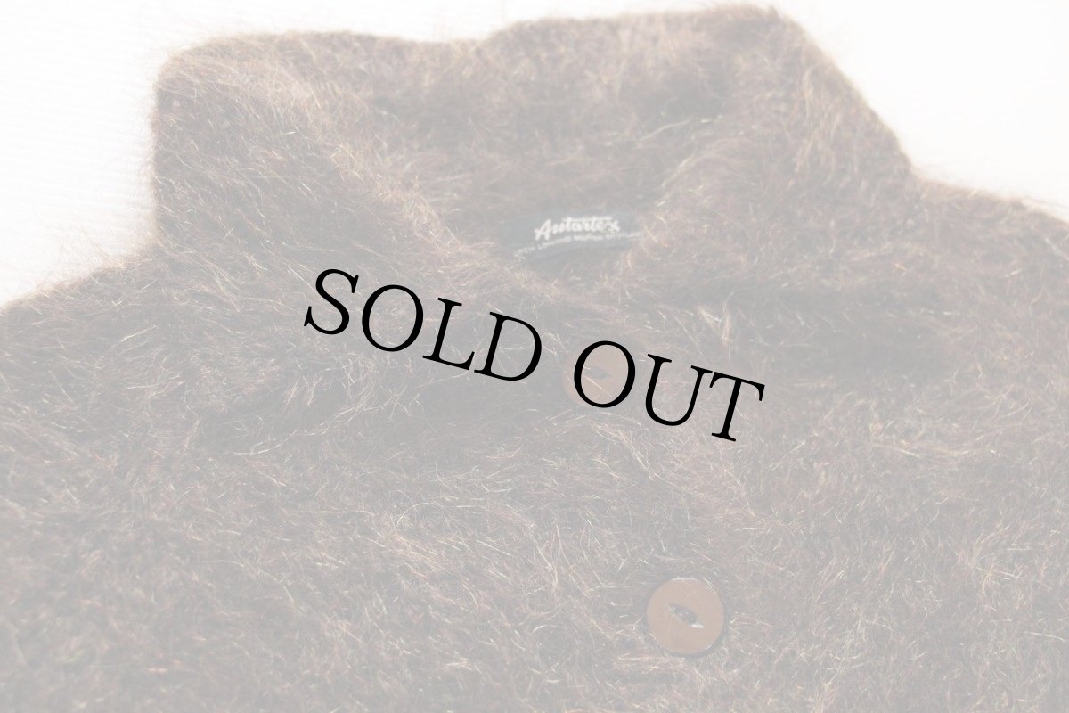 画像3: 60s スコットランド製 Antartex モヘヤ ニットカーディガン 焦げ茶 (3)