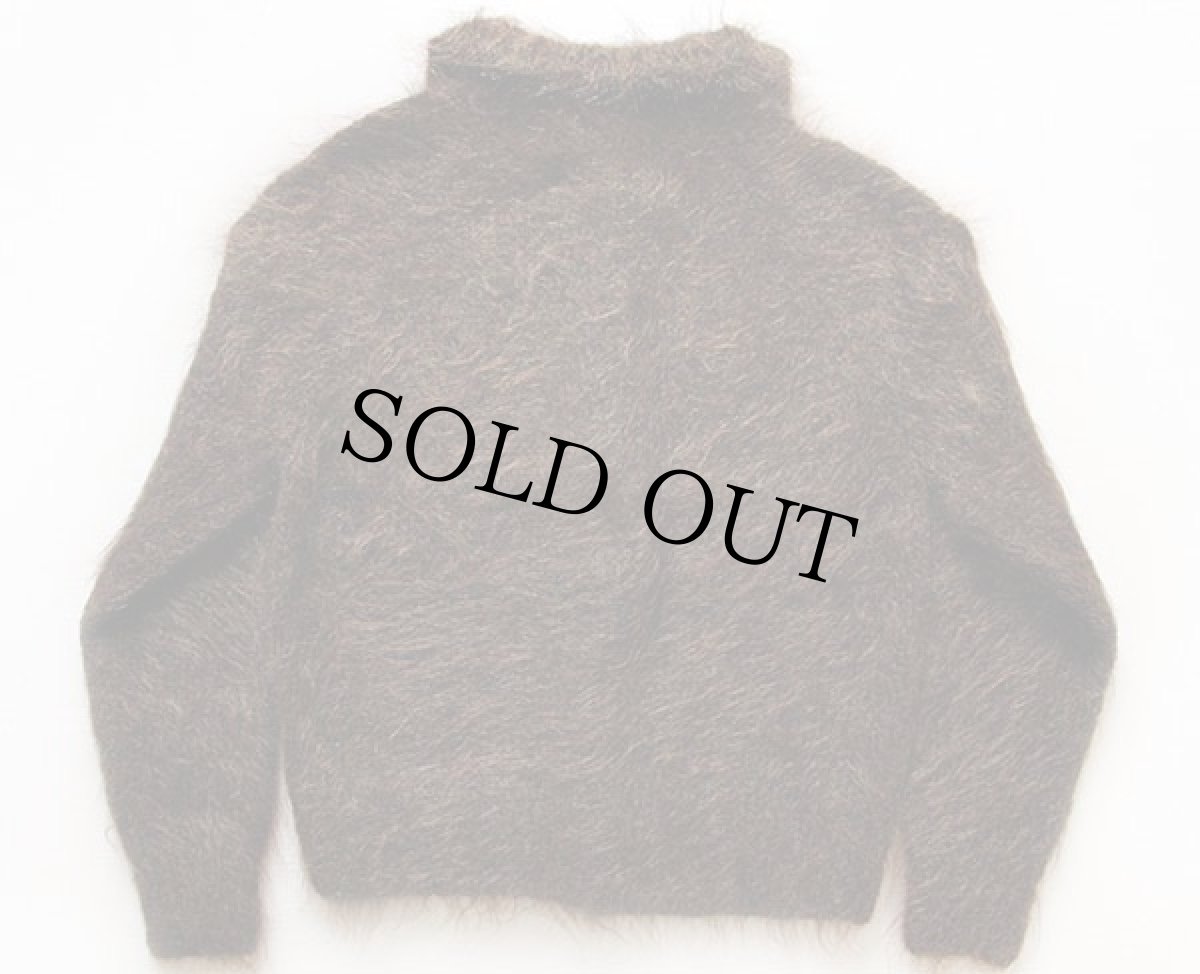 画像2: 60s スコットランド製 Antartex モヘヤ ニットカーディガン 焦げ茶 (2)