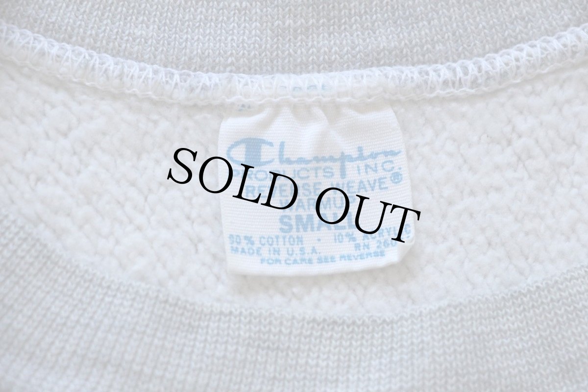 画像4: 70s USA製 Championチャンピオン 単色タグ USMA 染み込みプリント 前V リバースウィーブ スウェット 杢グレー S★U.S.ARMY (4)