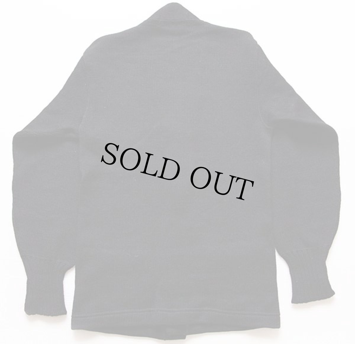 画像2: 50s ウールニット レタードカーディガン 黒 36 (2)