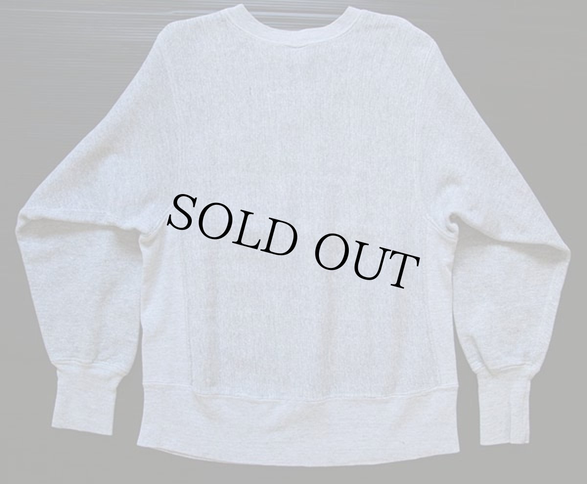 画像2: 70s USA製 Championチャンピオン 単色タグ USMA 染み込みプリント 前V リバースウィーブ スウェット 杢グレー S★U.S.ARMY (2)