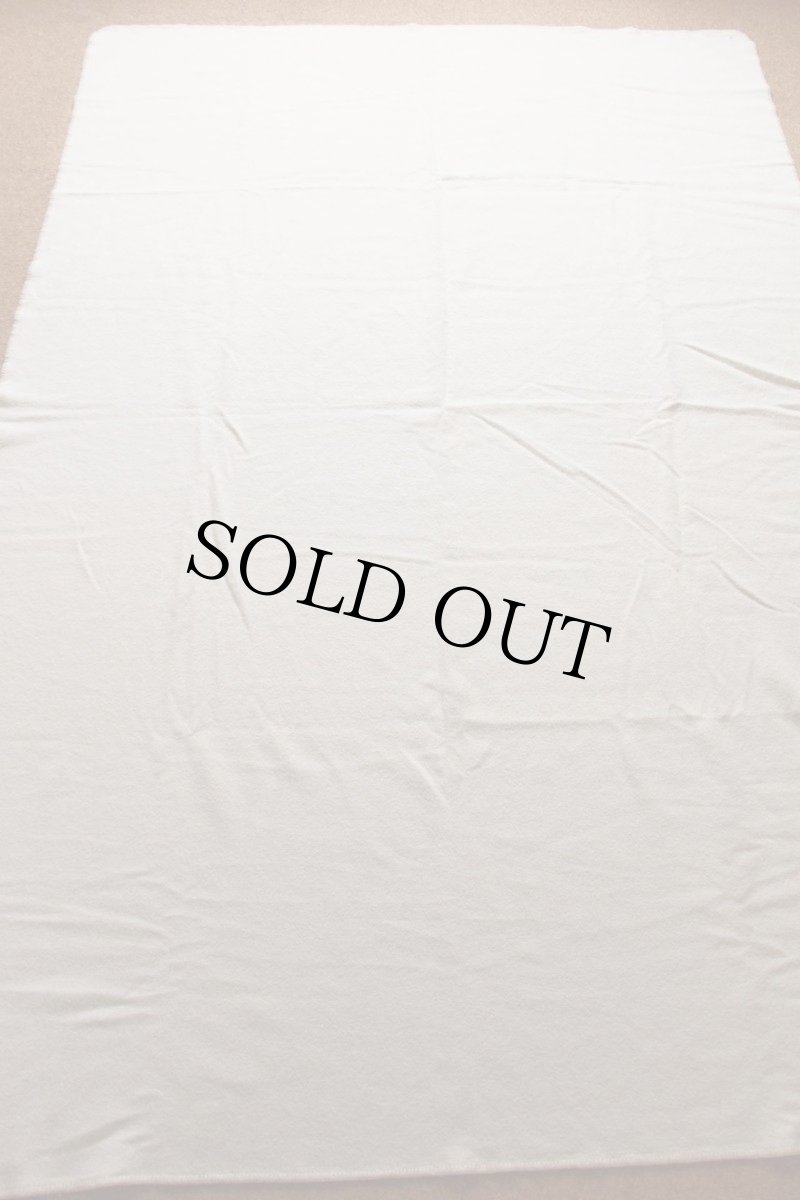 画像4: 90s USA製 ラルフローレン 無地 ウール ブランケット ナチュラル (4)