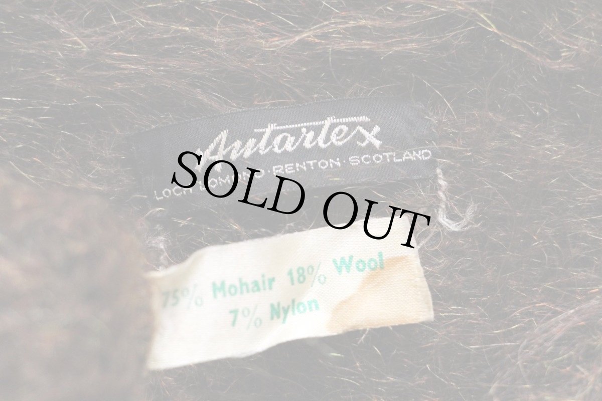 画像4: 60s スコットランド製 Antartex モヘヤ ニットカーディガン 焦げ茶 (4)