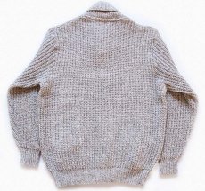 画像2: 80s USA製 Winona Knits ショールカラー ローゲージ ウールニットカーディガン L (2)