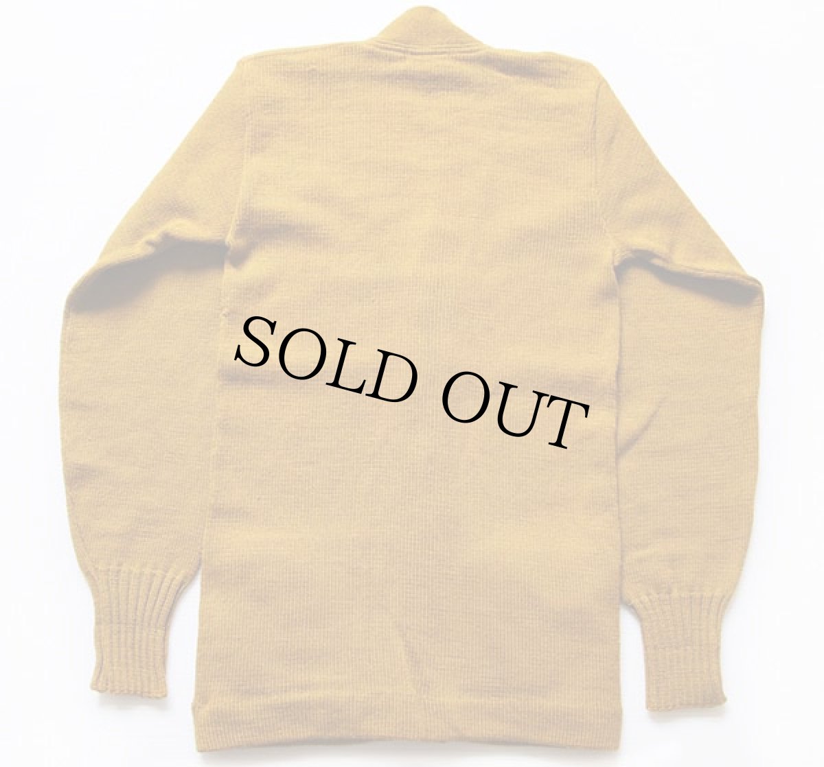 画像2: 40s LINCOLN パッチ付き ウールニット レタードカーディガン マスタード (2)