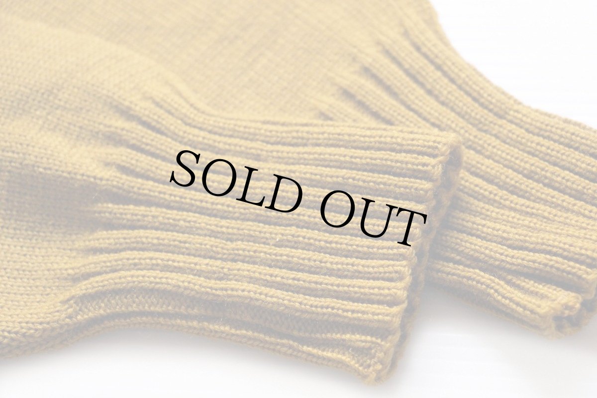 画像7: 40s LINCOLN パッチ付き ウールニット レタードカーディガン マスタード (7)