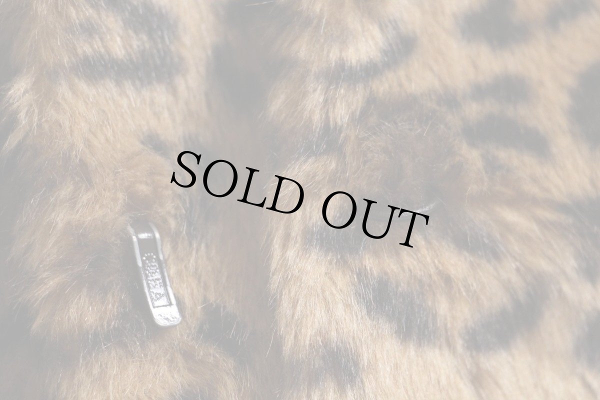 画像6: 80s フランス製 レオパード柄 ショールカラー フェイクファージャケット (6)