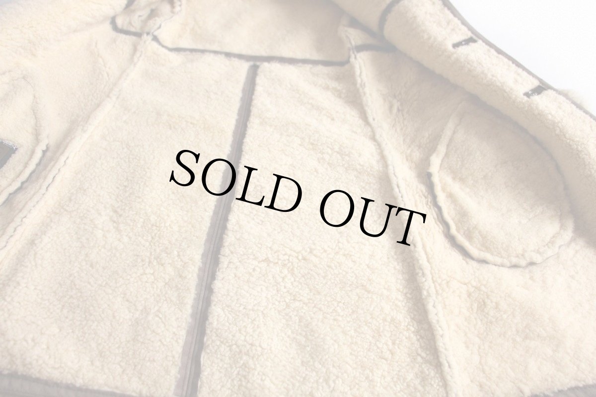 画像6: スコットランド製 antartex ラムスキン リアル ムートンコート グレーベージュ (6)