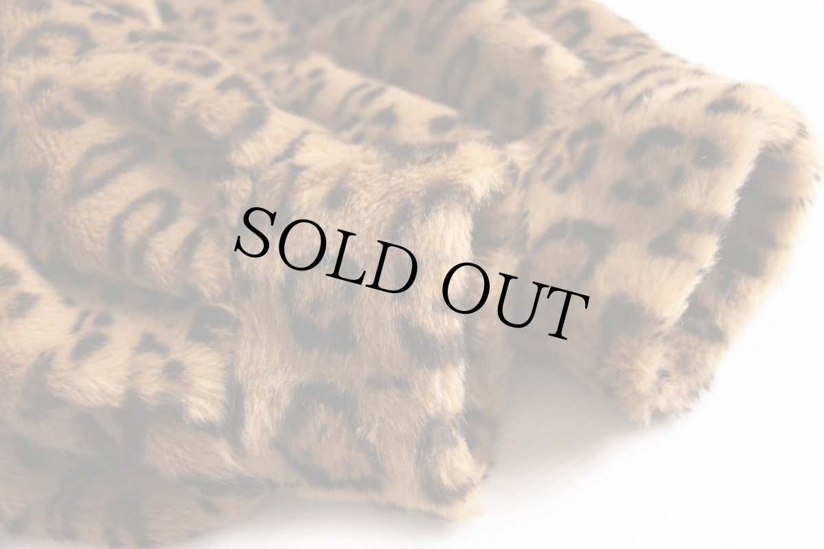 画像8: 80s フランス製 レオパード柄 ショールカラー フェイクファージャケット (8)