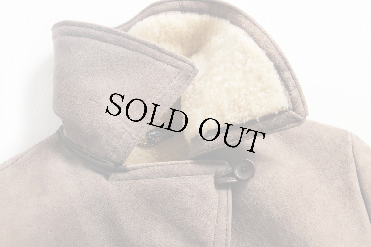 画像3: スコットランド製 antartex ラムスキン リアル ムートンコート グレーベージュ (3)