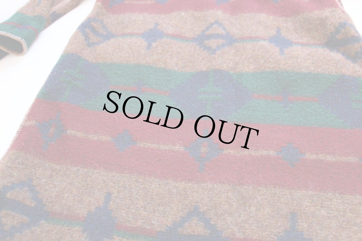 画像8: Woolrichウールリッチ ネイティブ柄 リバーシブル ロング ウール ブランケット コート W-S (8)