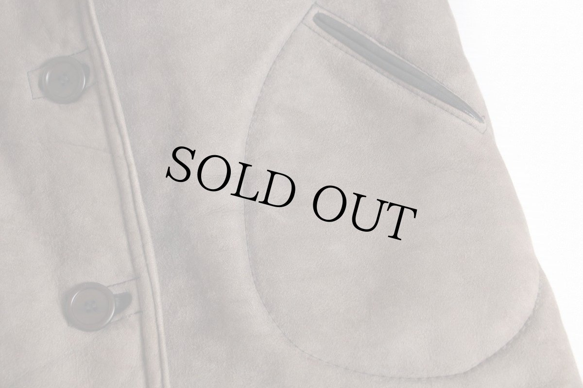 画像7: スコットランド製 antartex ラムスキン リアル ムートンコート グレーベージュ (7)