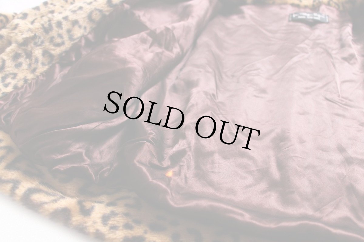 画像5: 80s フランス製 レオパード柄 ショールカラー フェイクファージャケット (5)