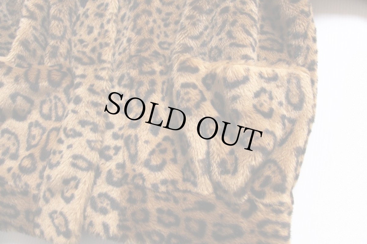 画像7: 80s フランス製 レオパード柄 ショールカラー フェイクファージャケット (7)