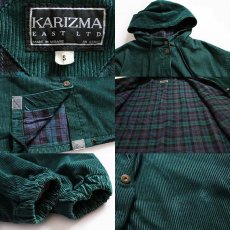 画像3: 90s KARIZMA ネルライナー M-51タイプ コーデュロイ モッズコート 緑 S (3)