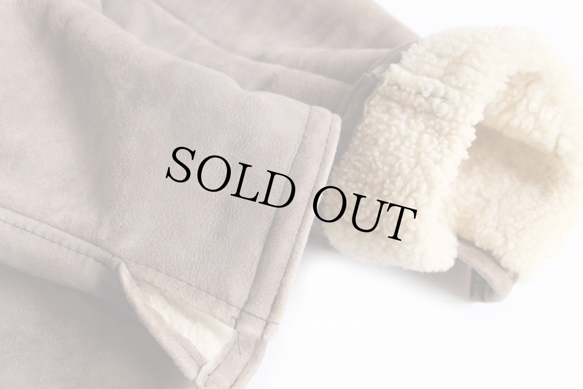 画像8: スコットランド製 antartex ラムスキン リアル ムートンコート グレーベージュ (8)