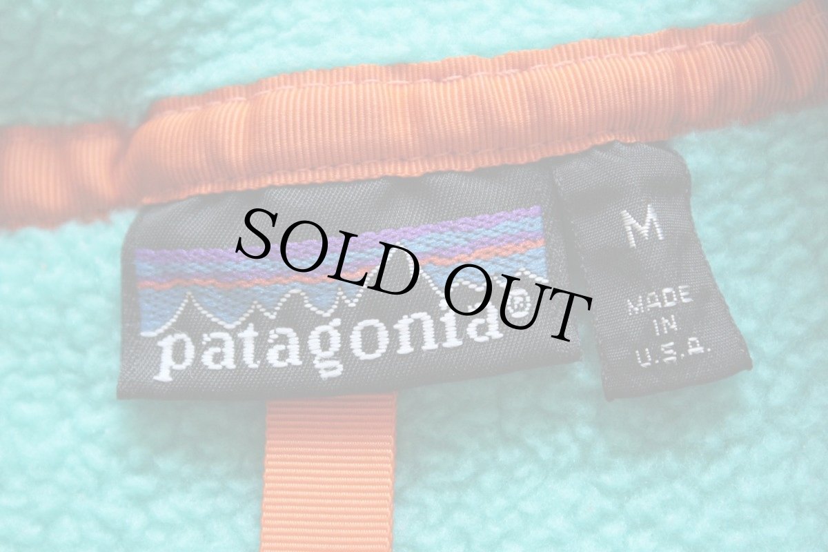 画像4: 80s USA製 patagoniaパタゴニア フリース スナップT エメラルドグリーン M (4)