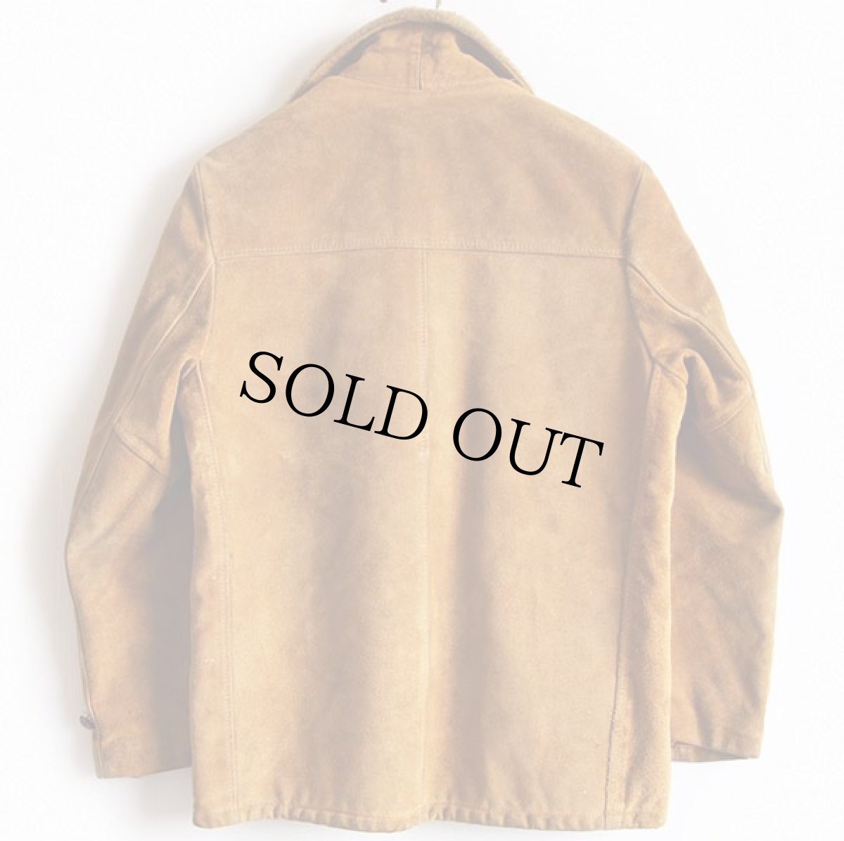 画像2: 70s Sears ボアライナー スエードレザー ランチコート 茶 38R (2)