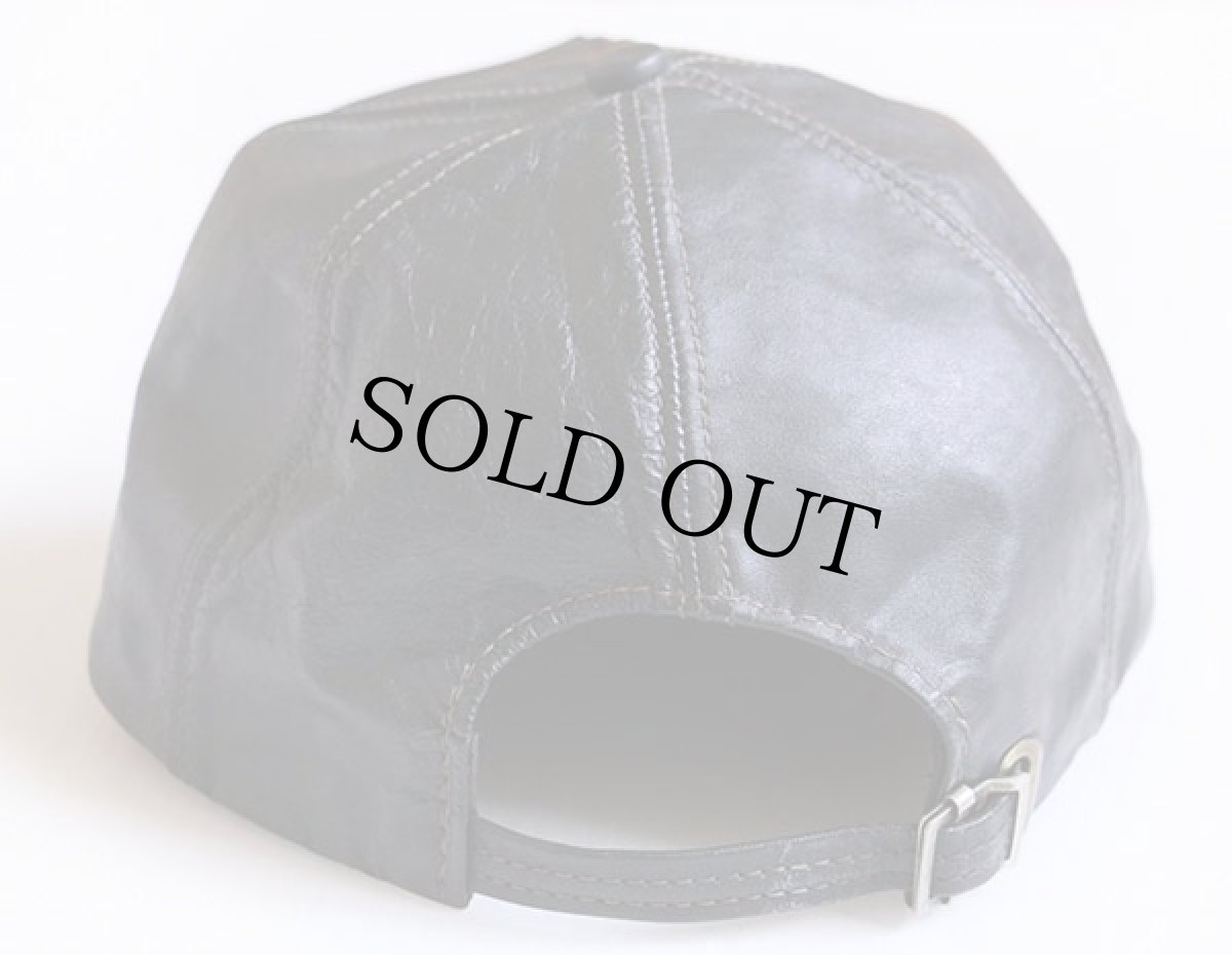 画像2: 80s USA製 HARLEY-DAVIDSONハーレー ダビッドソン ロゴ刺繍 オールレザーキャップ 黒 (2)