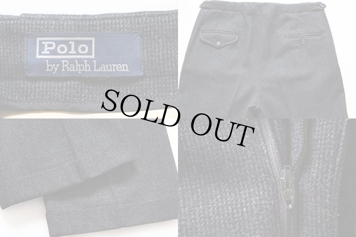 画像3: 90s ポロ ラルフローレン ツータック スラックス ツイード ウールパンツ w34 (3)