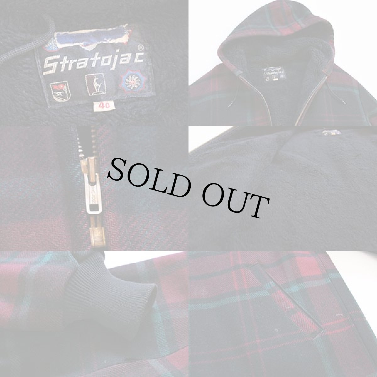 画像3: 60s Stratojac チェック ボアライナー ウールパーカー 40 (3)