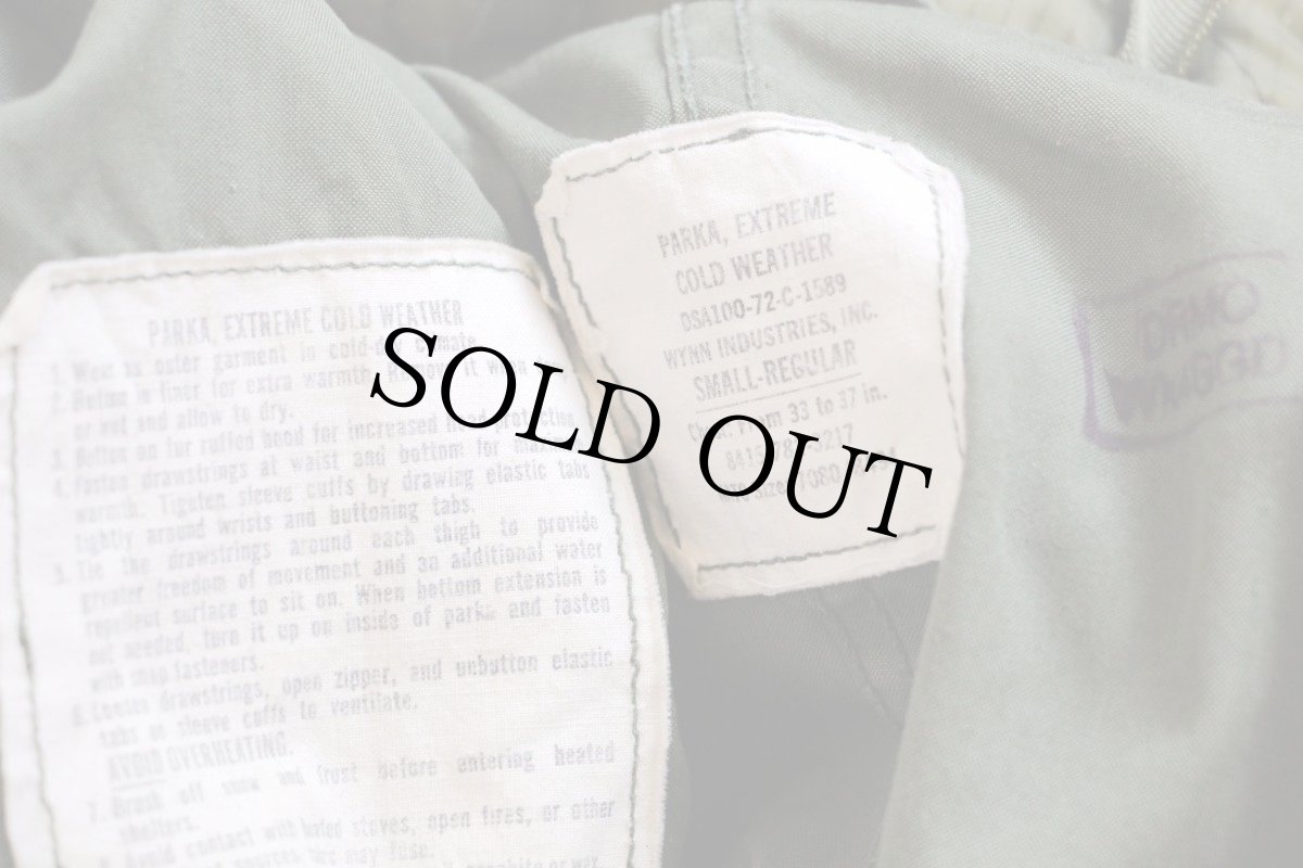 画像4: 70s 米軍 U.S.ARMY キルティングライナー&フード付き M-65 パーカー S★モッズコート フルセット (4)