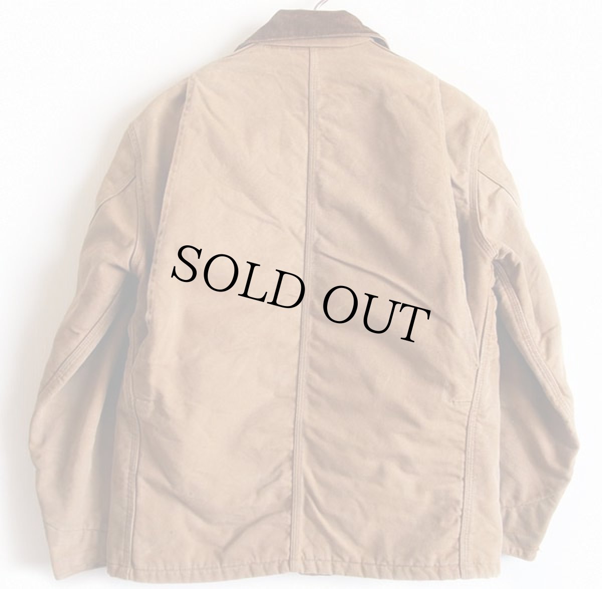 画像2: 80s USA製 carharttカーハート 100周年 ブランケットライナー ダック地 チョアコート カバーオール 茶 40 (2)