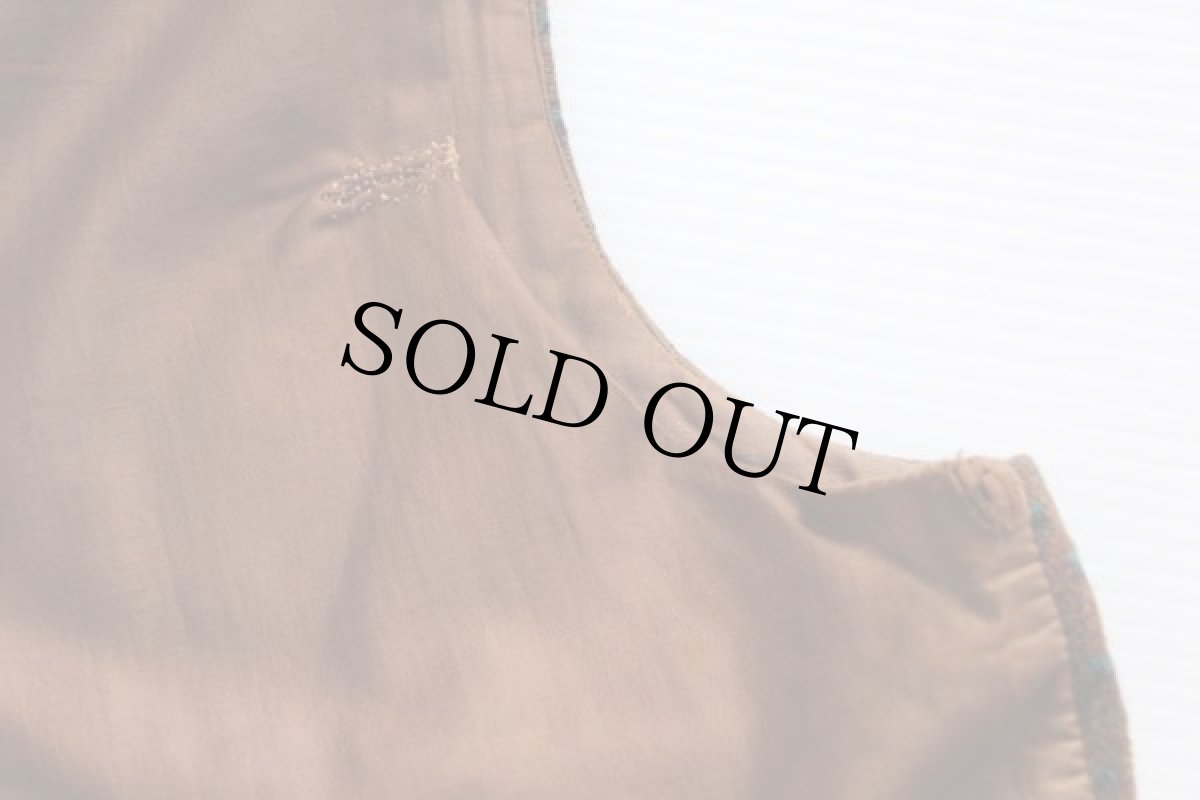 画像8: 40s クジャク柄 シンチバック ベスト★ジレ アンティーク (8)