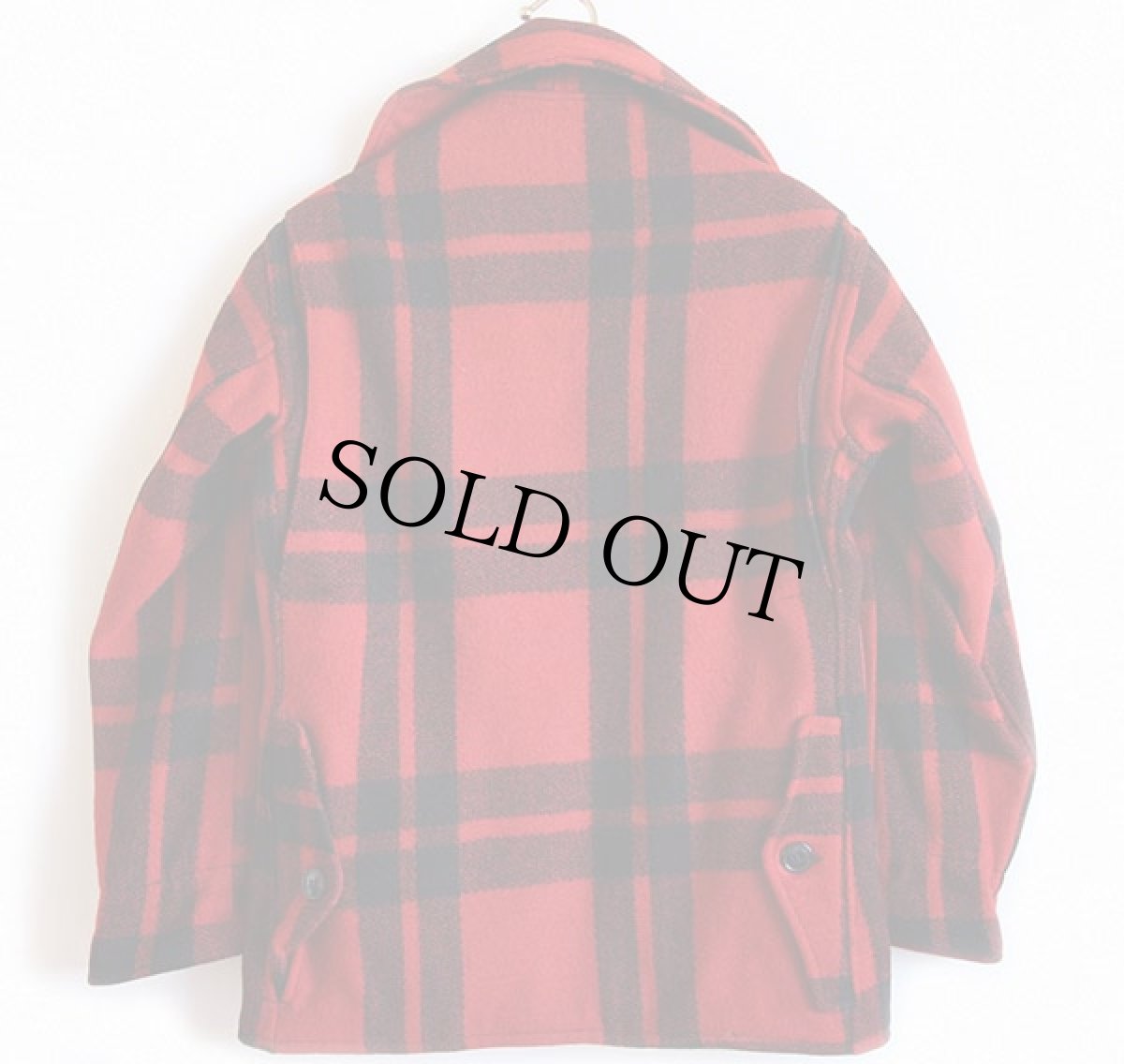 画像2: 50s PENNEY'S チェック マッキーノ ウールジャケット 赤×黒 36 (2)