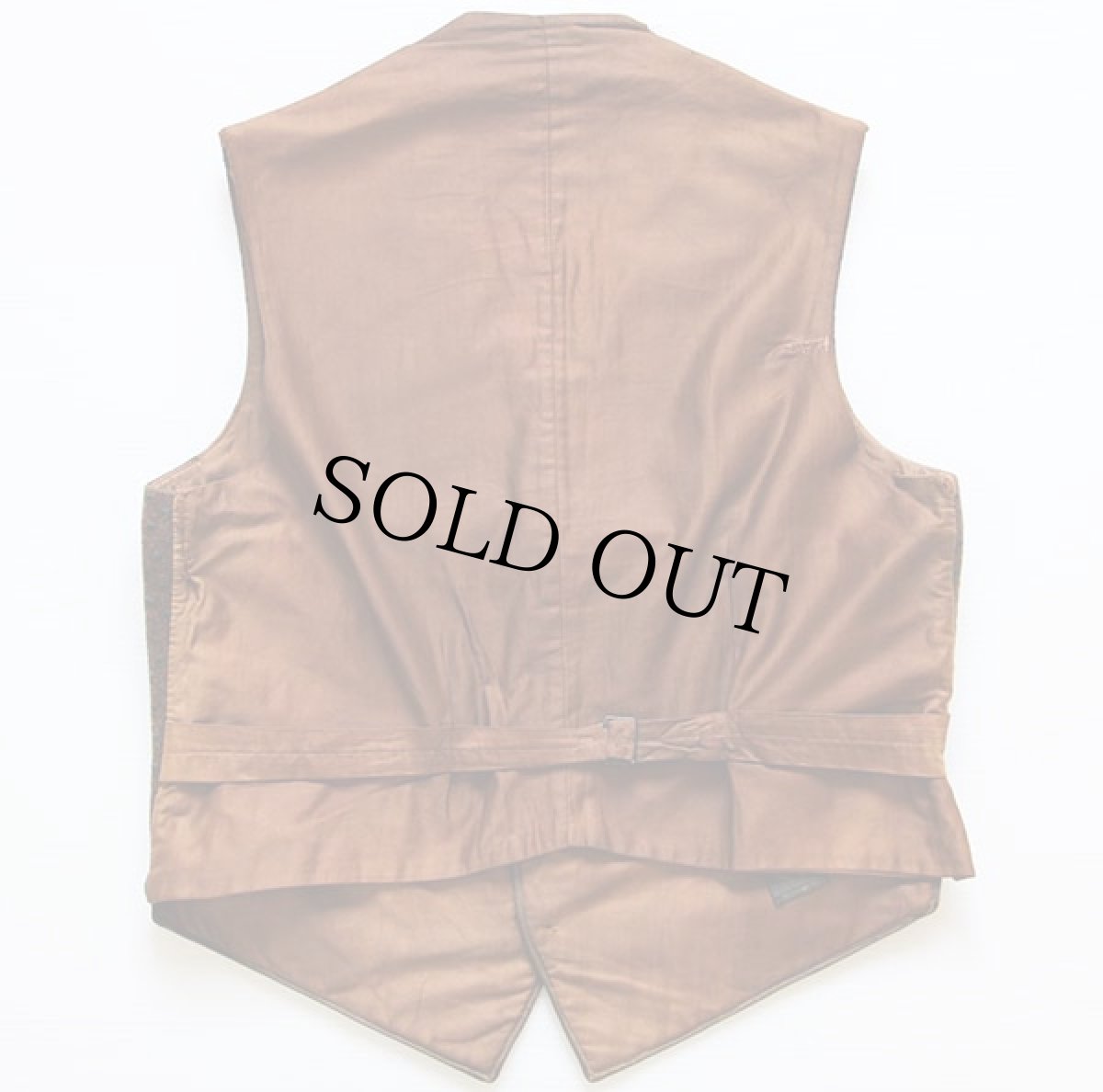 画像2: 40s クジャク柄 シンチバック ベスト★ジレ アンティーク (2)