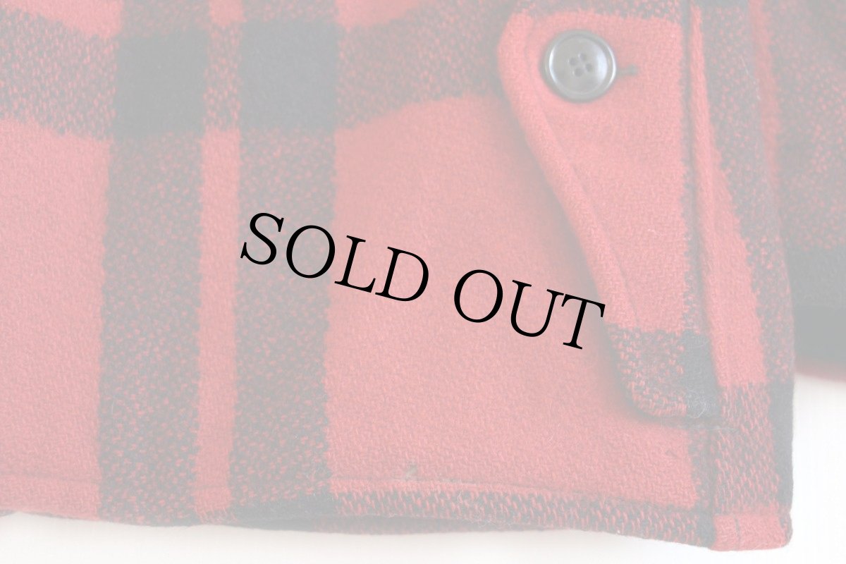 画像7: 50s PENNEY'S チェック マッキーノ ウールジャケット 赤×黒 36 (7)