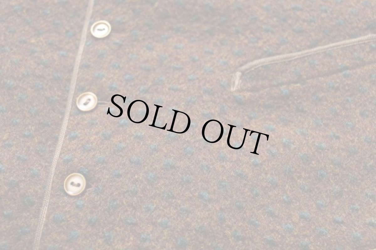 画像4: 40s クジャク柄 シンチバック ベスト★ジレ アンティーク (4)