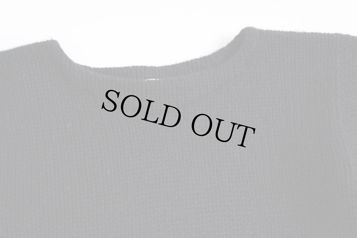 画像3: 50s HANSON ボートネック ローゲージ ウールニット セーター 黒 (3)