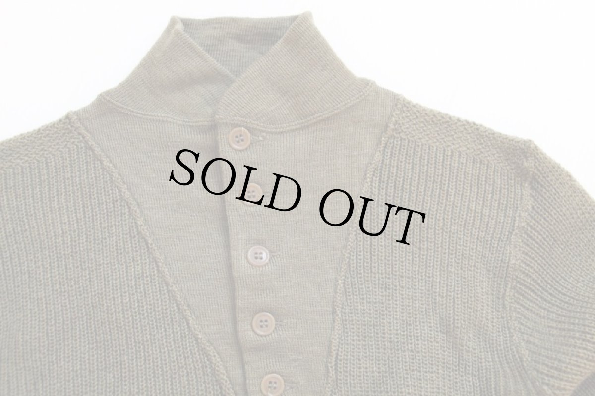 画像3: 40s 米軍 U.S.ARMY 5ボタン ハイネック ウールニット セーター M (3)