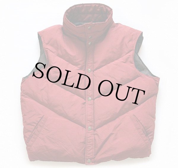 70s USA製 Woolrichウールリッチ 60/40 ダウンベスト レンガ L