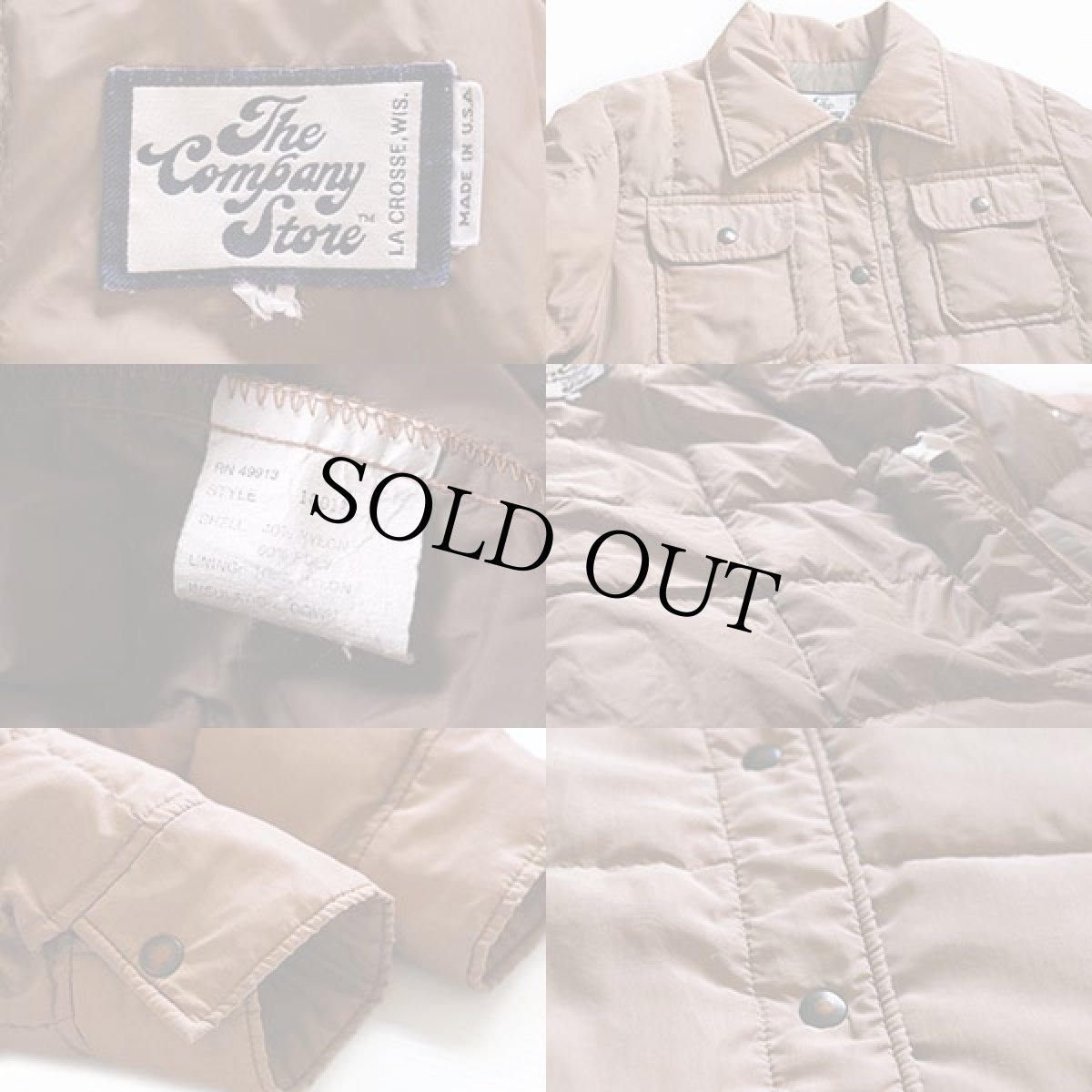 画像3: 80s USA製 The Company Store ダウン シャツジャケット ブロンズ M (3)