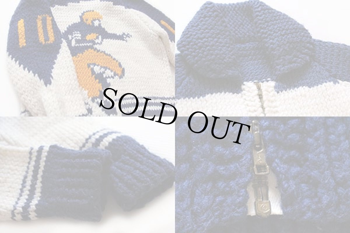 画像3: 60s アメフト柄  ウール カウチンセーター キッズ (3)