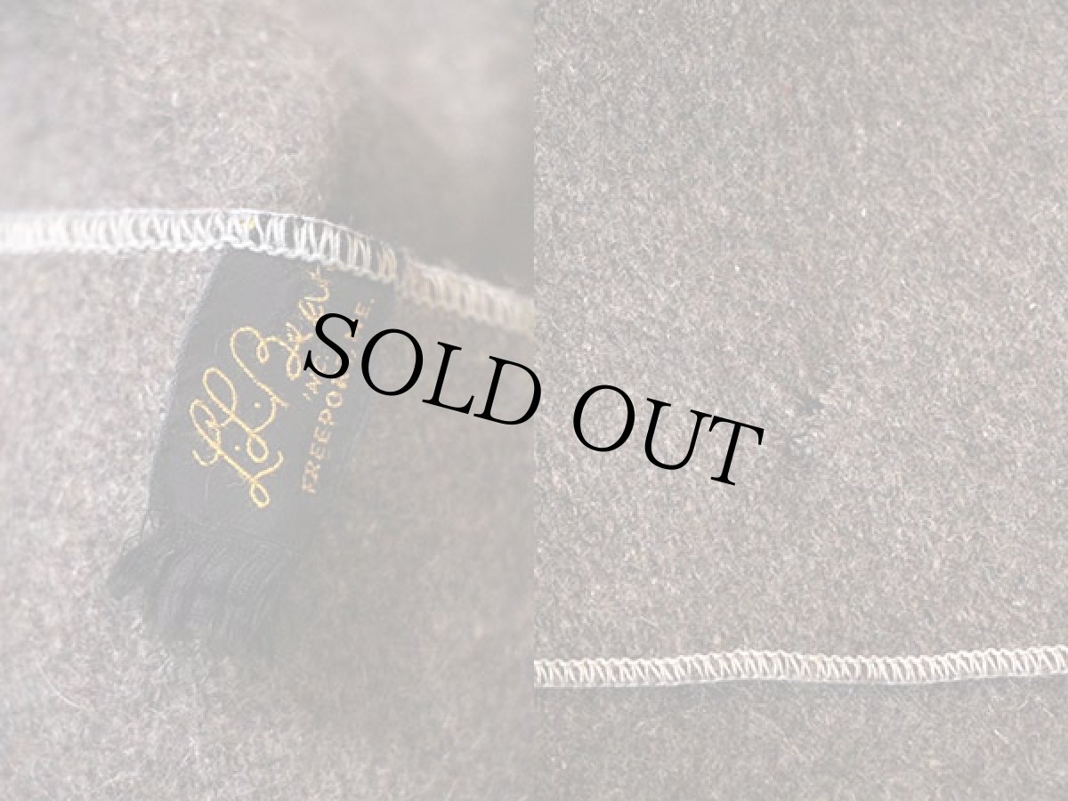 画像3: 50s L.L.Bean 筆記体タグ ウール ブランケット グレーブラウン (3)