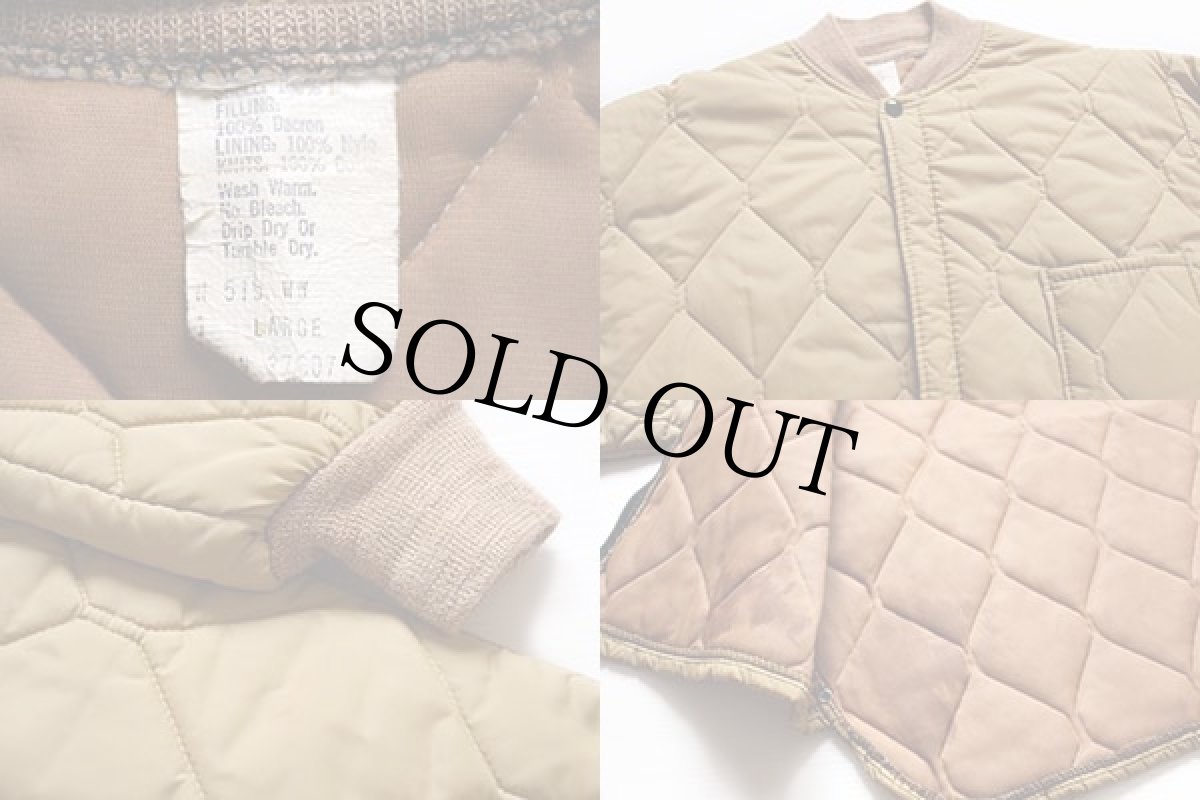 画像3: 80s UNKNOWN ナイロン キルティングジャケット ベージュ L (3)